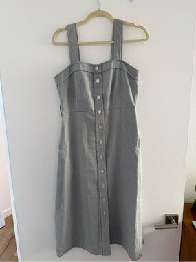 Everlane navy/white striped midi dress size 4